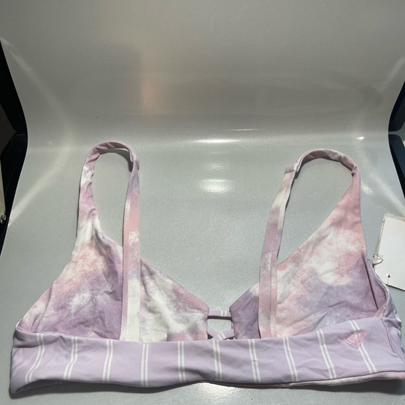 Roxy Purple and White Swim Top Reversible - Picture 3 of 5